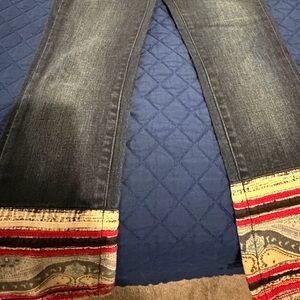 Pilcro Dark Denim Jeans with Orange Stitching